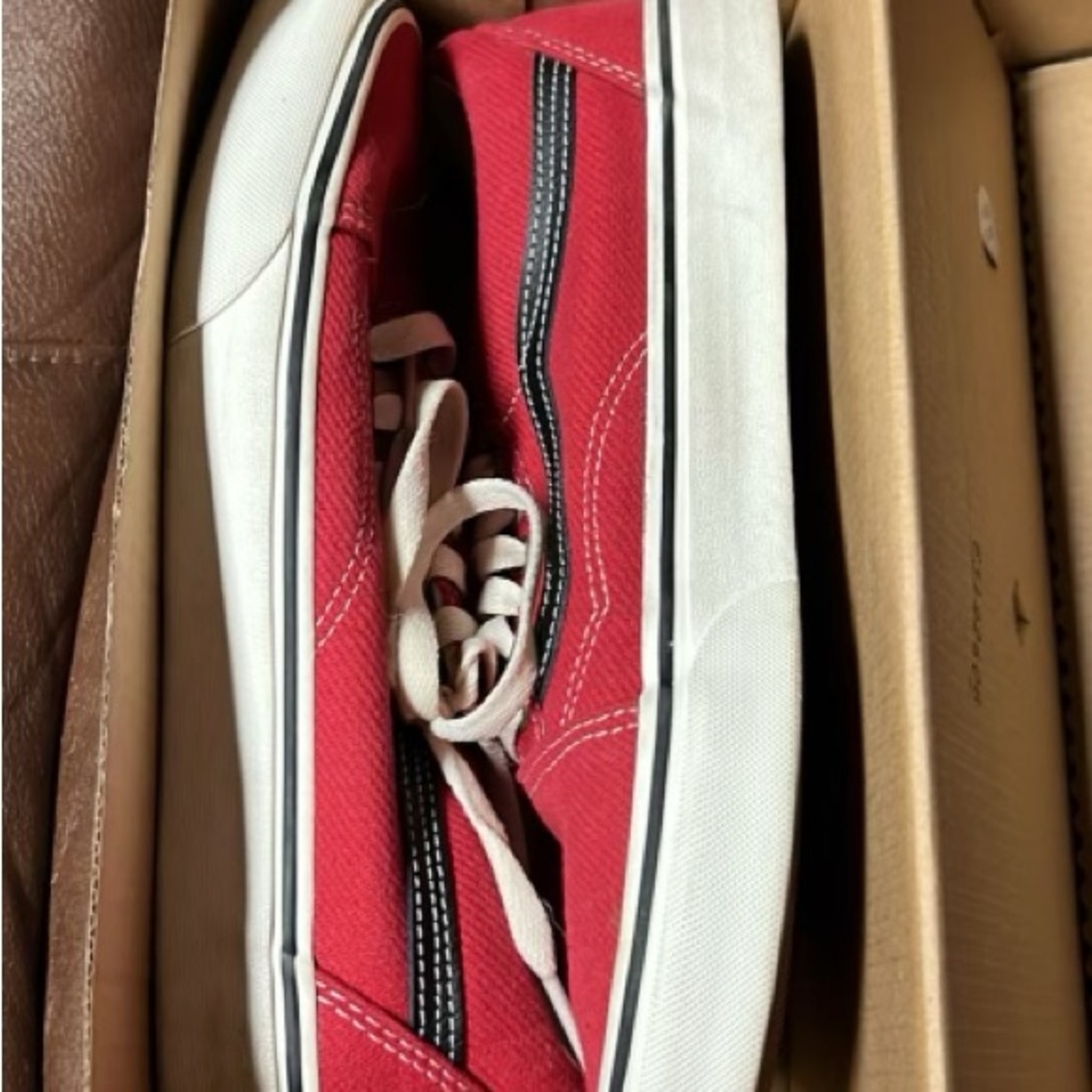 Vans Red and White Sneakers